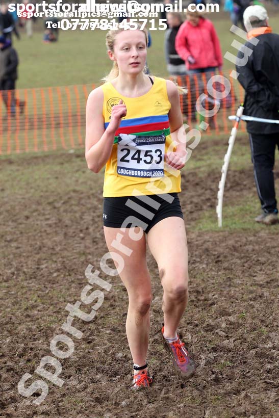 Womens under-20s, 2020 British Athletics Inter Counties Cross Country Champs., Prestwold Hall, Loughborough. Photo: David T. Hewitson/Sports for All Pics